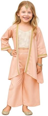 A.T.U.N. (ALL THINGS UBER NICE) Girls Stylish Soft Luxurious Brocade Top with Shrug and Palazzo Set | 3 Piece Party Set