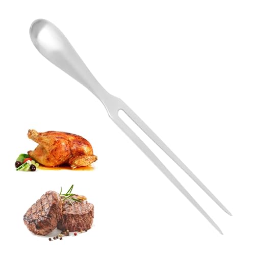 TMZELOA Fleisch- und Tranchiergabel aus Edelstahl Fleischgabel Edelstahl Grillgabel aus rostfreiem Edelstah 27 cm Klingenlänge Grillgabeln Hart...