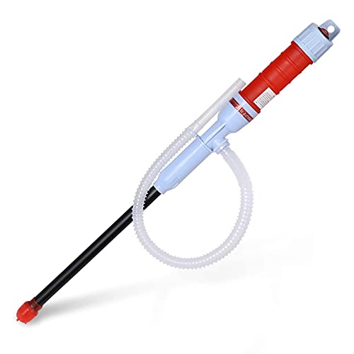 MMIAOO Pompe à huile électrique - Pompe de transfert de liquide électrique - Pompe à siphon automatique portable-Pompe de transfert de liquide à piles,pour gazole,diesel - Solvent de réservoir (rouge) Cover