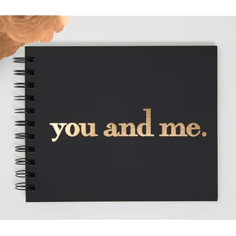 You and Me Mini-Photo Album Scrapbook. Embossed Gold Foil, 6" x 7.5" 90 Blank Pages, Softcover, Keepsake Friendship Album, Best Friend Album, You and me Album, Polaroid Instax Album Scrapbook (BK/Go) Cover