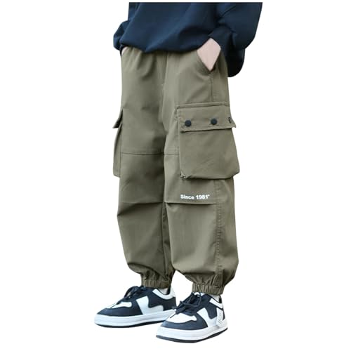 Children Boy's Jogger Cargo Streetwear Ankle Casual Harem Pants Spring Summer Elastic Waist Pants with Pocket
