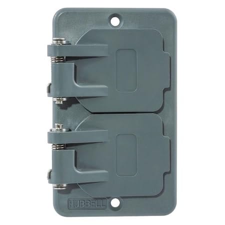 Hubbell HBL3056 Portable Outlet Box Cover COVERPLATE, POB, Duplex, W/FLIP LIDS