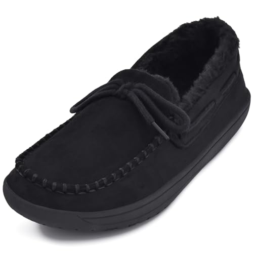 Image of JACKSHIBO Women's Barefoot Slip On Loafers Warm Fur Lined Boat Casual Shoes Suede Winter Walking Sneakers Wide Toe Box Minimalist Zero Drop