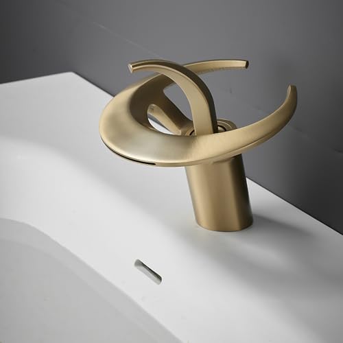 Mitigeur de lavabo blanc anti-éclaboussures avec bec cascade en laiton