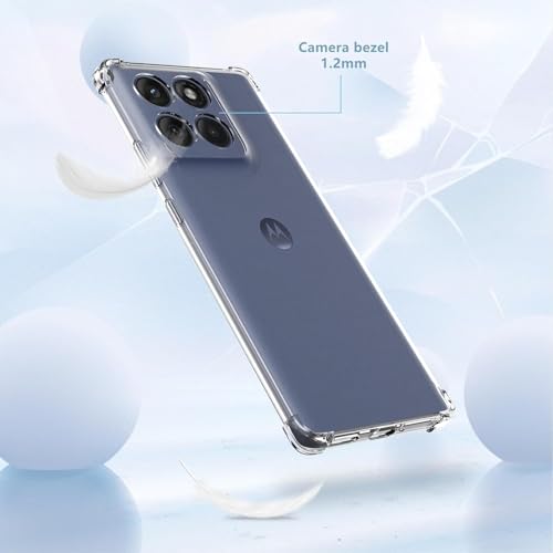 Image of REALCASE Silicone Moto Edge 60 Fusion 5G Back Cover Case, Scratch Resistant Protective Crystal Clear Transparent Shock Proof Bumper Back Cover Case for Moto Edge 60 Fusion