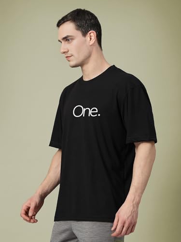 Image of CHKOKKO Mens Polyester Stylish Oversized T Shirt for Daily & Casual Wear Printed Design with Drop Shoulder & Half Sleeves