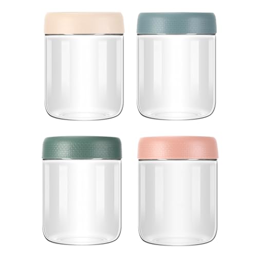 Zikenis 4 Stück Overnight Oats Gläser, 500ml Einmachgläser mit...