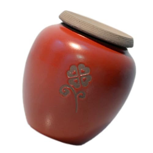 HOMOCONO Contenedor de Cerámica para Almacenar Alimentos Tapa Hermética Rojo, Multiusos y Elegante, Adecuado para Guardar Té Hogar Fiestas