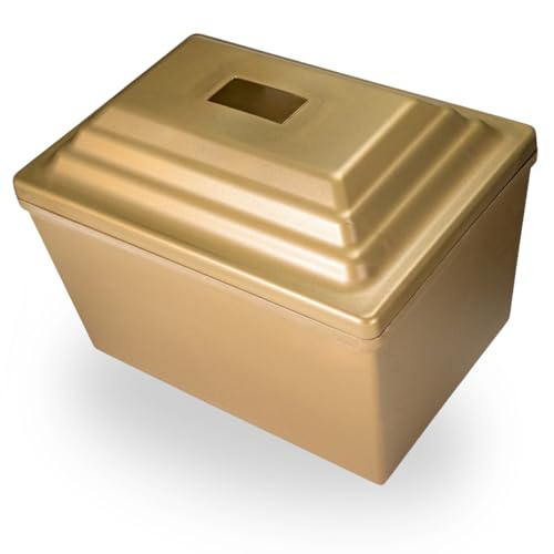 Silverlight Fortress Urn Vault in Gold Single Urn Vault for One Ground Burial Urn Vault Holds One Adult Cremation Urn for Human Ashes Durable Cremation Urn Vault for Cemetery Burial