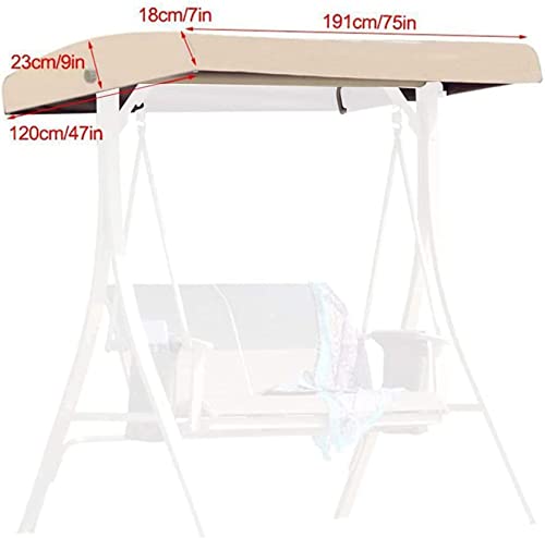 210D Oxford Cloth Patio Swing Top Cover With 4 Reinforced Corner Pockets,Outdoor Patio Swing Canopy Replacement Top Cover For Swing Seat 3 Seater Garden Hammock Cover,Green #TOP5