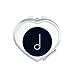 White Music Mim Notes Black Mirror Heart Portable Hand Pocket Makeup