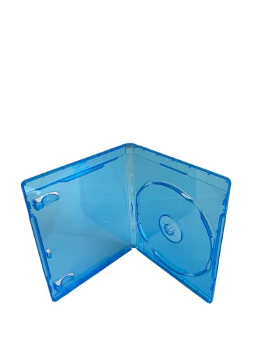 Todomedia Standard 12Mm Single (1-Disc Capacity) Blu-Ray Case With Screen Printed Log And Clear Wrap Around Sleeve, 12Mm 1-Disc Blue Blu-Ray Dvd Disc Case For Cd/Dvd Discs (5-Pack) #TOP1