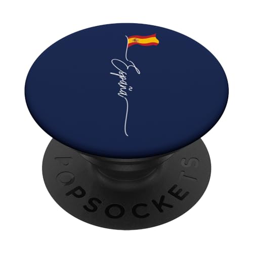España, Bandera Española, Spain, patriotic Spanish flag PopSockets Swappable PopGrip, Black
