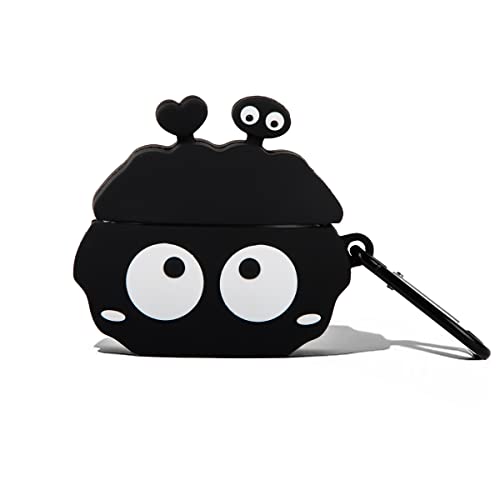 Funda Airpods Pro Silicona, FainFun con Mosquetón Airpods Pro Case Cover, Protectora Prueba de Golpes Estuche Airpods Pro, Fundas Airpods Solo para AirPods Pro, Negro Cover