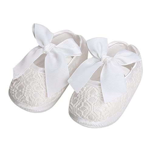 UnoSheng Baby Schuhe 0-6 Monate MäDchen, Kleinkind Schuhe Bequem Niedlich Prewalker Schuhe Atmungsaktive Weich Lauflernschuhe Mit Elastischem Bowknot Prinzessin Schuhe Krabbelschuhe Babyschuhe