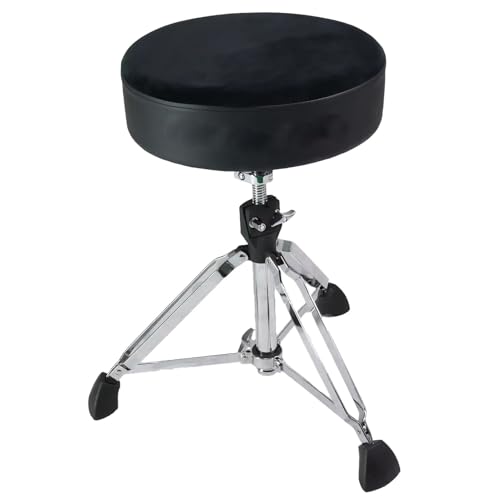Trono de tambor acolchado con asiento giratorio, taburete portátil con patas de trípode de doble brazo para adultos