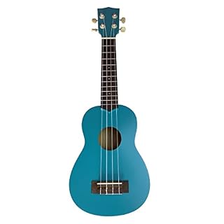 Ukulélé 21 pouces Guitare hawaïenne en bois de tilleul bleu Adapté aux débutants - Les Beatles, Paul McCartney, John Lennon, RIngo Starr, George Harrison