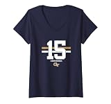 Women's Georgia Tech Football: Alberto Mendoza Name Number Stripe V-Neck T-Shirt