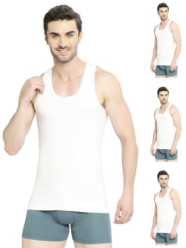 Image of VIP Men's Nawab Round Neck Cotton Regular Fit Vest (Pack Of 4)