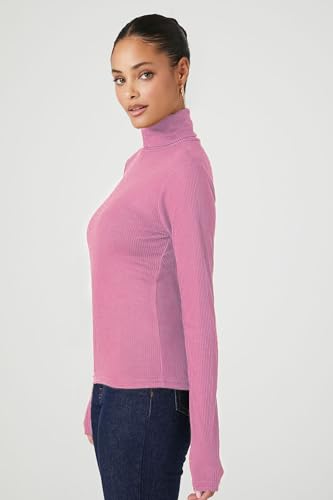 Image of Emmalise Womens Turtleneck Top Long Sleeves Fitted Ribbed Top