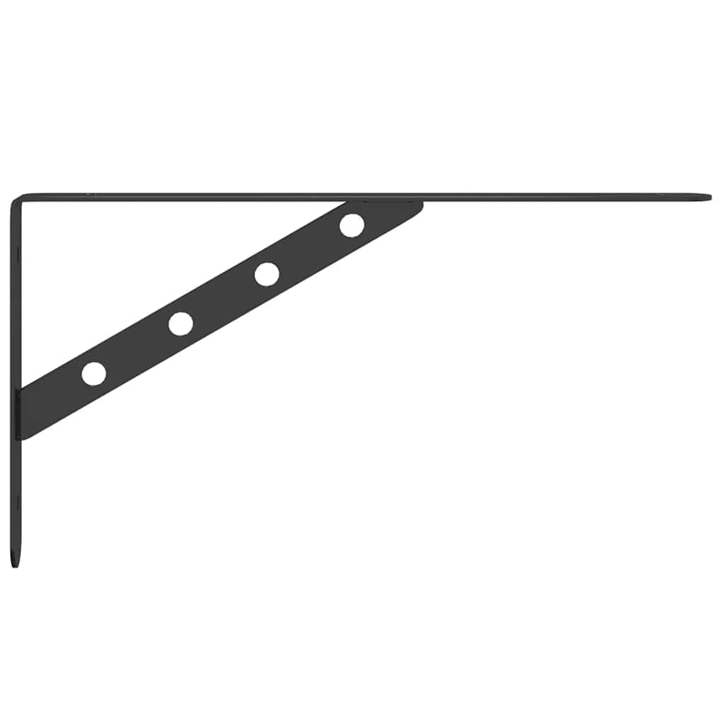 Soporte de estante 4 unidades, 30 x 2,5 x 15,5 cm, acero inoxidable negro, 3 mm de grosor, 50 kg capacidad de carga, para baño, cocina, dormitorio, montaje en pared