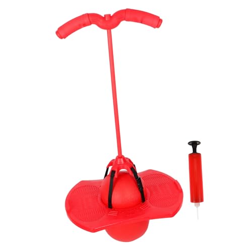 Gogogmee 1 Set Jumping Ball with Handle Outdoor Sports for Exercise Ball Set with Pump and Gas Needle Red Bouncing Ball with Random Color Strap for Fun Activities
