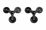 Rubberneck Ersatzräder Einkaufstrolley, 3x3 Rad-System, 2er Set, Schwarz