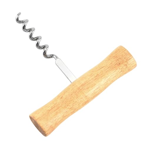 Cavatappi con manico in legno | Apribottiglie per vino sommelier T-Style | Cavatappi professionale portatile in acciaio inossidabile per un facile avvitamento ed estrazione, cavatappi originale e dive