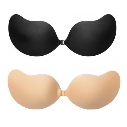 2 Paire Bonnet D Soutien Gorge Adhesif Push Up et Cache Tetons Femme : Soutif Invisible sans Bretelles pour Robe Dos Nu, Coque Auto-Adhésive Confortable,...
