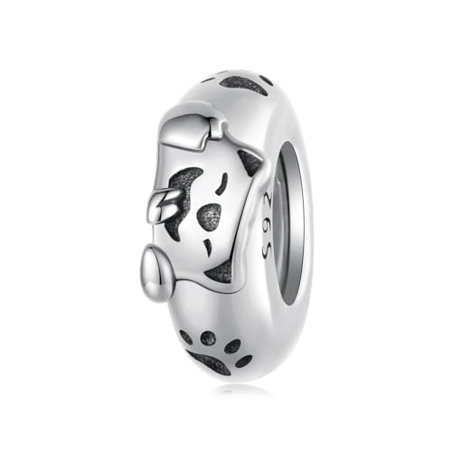 Charm de trébol plata 925 antideslizante con pata de gatito para pulsera