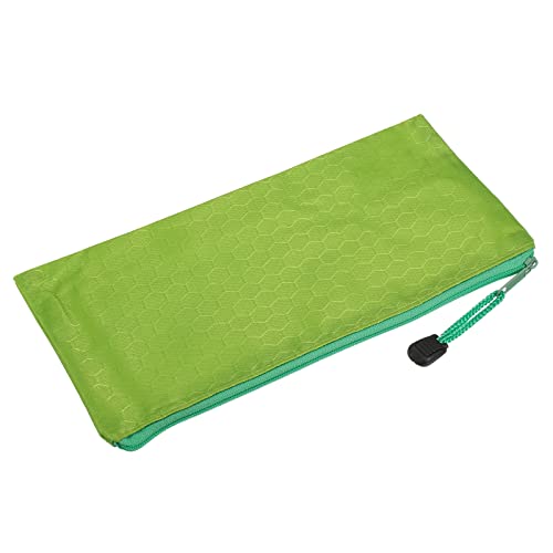 Pochette de rangement étanche A6 verte anti-déchirure à fermeture éclair pour papier et voyage