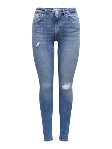 ONLY Damen Onlpower Life Mid Push Sk Dt Rea264 Noos Jeans, Medium Blue Denim, M / 30L EU