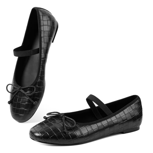 Woven Mesh Ballet Flats for Women with Metal Buckle Strap Round Toe Mary Jane Shoes Slip on Comfortable Casual Breathable Ballerina Shoes2