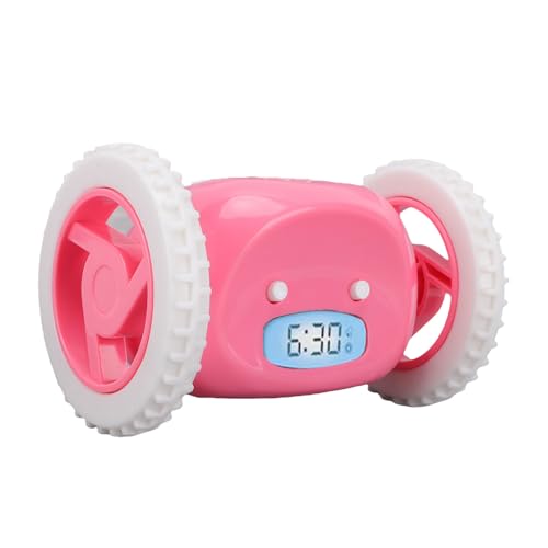 YUEHISY Réveil Roulant Mobile pour Les Dormeurs Lourds, Horloge Numérique Vibrante Super Forte pour Les Dormeurs Profonds Adultes Enfants Adolescents, pour...