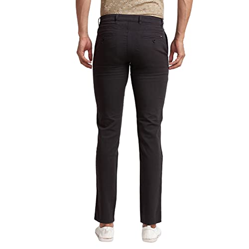 Image of Parx Men's Cotton Blend Yarn Dyed Pattern Low Rise Tapered Fit Flat Front Casual Trouser