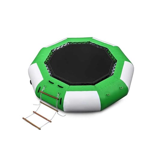 Trampolín De Agua - Trampolín Agua Y Jardín, Plataforma De Natación Inflable para Trampolín De Lago, Trampolín Acuático con Escalera De Cuerda(2m)