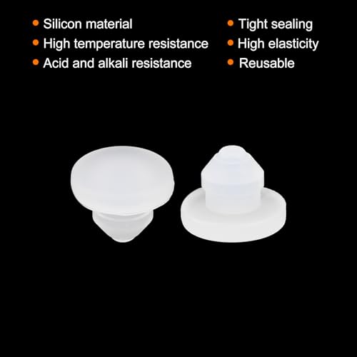 Image of MECCANIXITY 10pcs Silicone Snap in Locking Hole Plugs,4mm /0.2 Inch Mounting Diameter Narrow Groove Width 1.5mm Panel Seal Cover Round for Kitchen Bulkheads Waterproof Sealing Plugs Clear