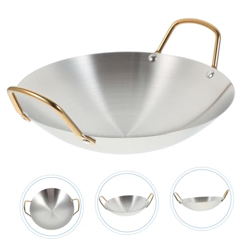 Olla Wok Pequeña Acero Inoxidable con Doble Asa miniatura 5