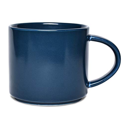 Bosmarlin Matte Ceramic Coffee Mug for Office and Home 13 oz Dishwasher and Microwave Safe Navy Blue 1