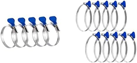 POWERTEC Key Hose Clamp 2-1/2 Inch 5 Pack and 4 Inch 10 Pack Bundle for Dust Collection Hoses