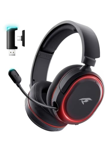 Picun G2 2.4G Wireless Gaming Headset 7.1 Surround Sound 2.4GHz USB Gaming Headphones Bluetooth ENC Noise Canceling Mic Bluetooth Headset for PC PS5 PS4 Mac Switch