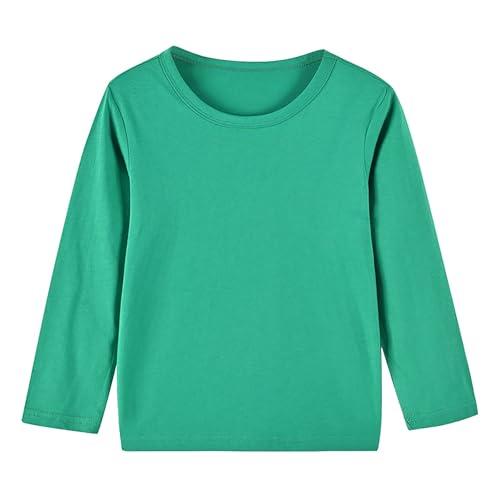 Cotton Bottoming Shirts for Girls Boys Fall Long Sleeve Crewneck Warm Tops Soft Comfy Solid Toddler Shirt 2-12 Years