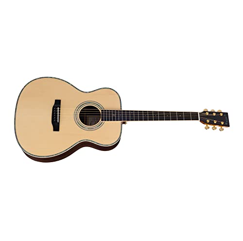 Zager Acoustic Electric Guitar - Zad900 Acoustic Pro Series Guitar - Smaller "Om" Size - Solid Spruce/Rosewood - Premier, Handmade Guitars - Acoustic Guitar For Small Hands - Designed For Easy Playing #TOP14