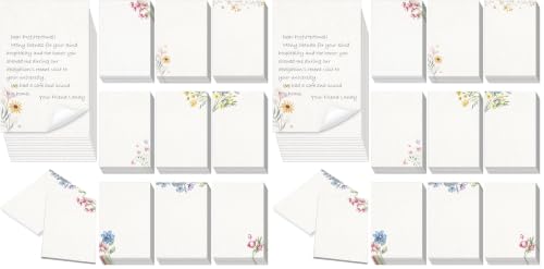 Image of Spiareal 100 Pcs Blank Note Cards 4 x 6 in Blank Decorative Notecards Index Cards Bulk Thank Greeting Notecards for DIY School Office Wedding Baby Shower(White,4 x 6 in,Floral) (Pack of 2)