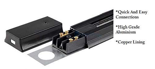Image of Nortek LED Light Track Ceiling Channel Rail Track Line Trackway For B15D LED Track Light Spot Light & Focus Light (Track /Trackway /Rail, Black Pack Of 2), 10 Watt