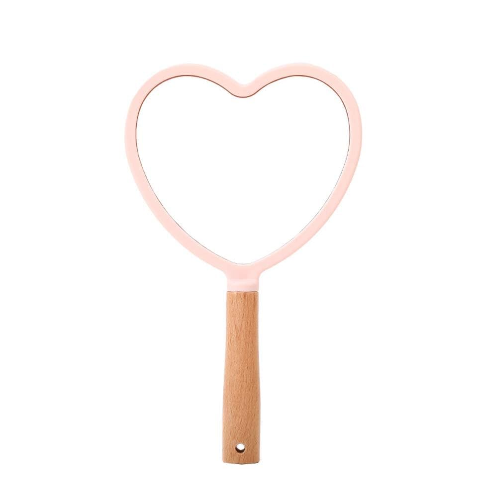 AAQVEX Pink Portable Multipurpose Lightweight Mirror Compact Hand-Fit Size for Daily Use perfact for Makeup, Travel, and Personal Care - (Pack of - 1)(1, Heart)