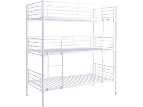 Habitat et Jardin - Cama triple litera (90 x 190 cm), color blanco