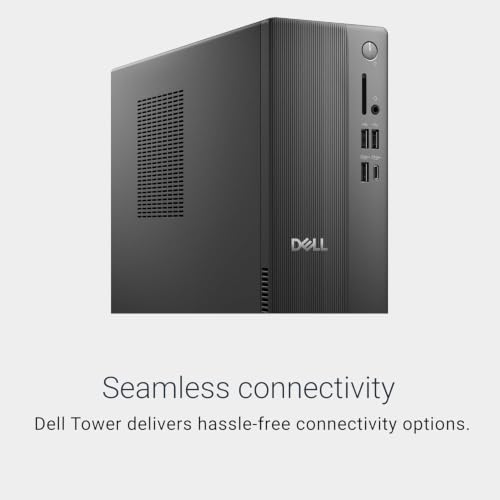 Image of Dell Slim Desktop ECS1250, Business Tower Computer, 16GB DDR5 RAM 512GB SSD, Intel Core i3-14100 (up to 4.7 GHz), Windows 11 Pro, Wired Keyboard & Mouse, Docking Station, Black