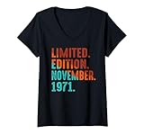 Photo Gallery donna edizione limitata novembre 1971 compleanno maglietta con collo a v Photo Gallery donna edizione limitata novembre 1971 compleanno maglietta con collo a v