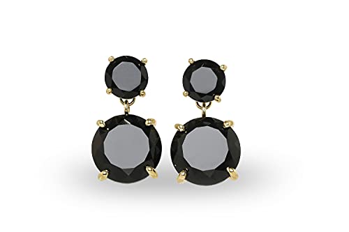 Boucles d'oreilles en onyx noir de mode, pendentifs en gemme naturelle